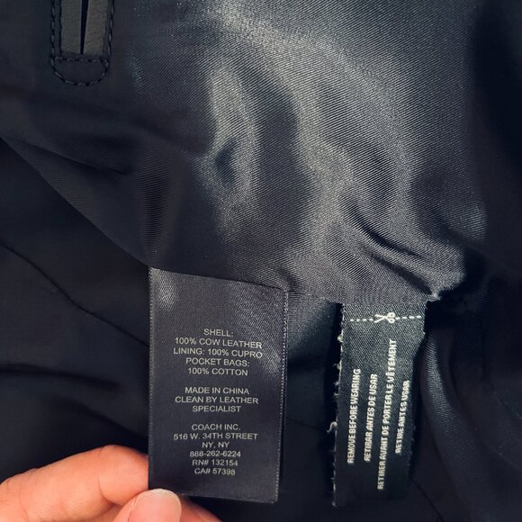 Coach 85899 BLK Cow Leather jacket XS black MSRP $1000 - Picture 5 of 9